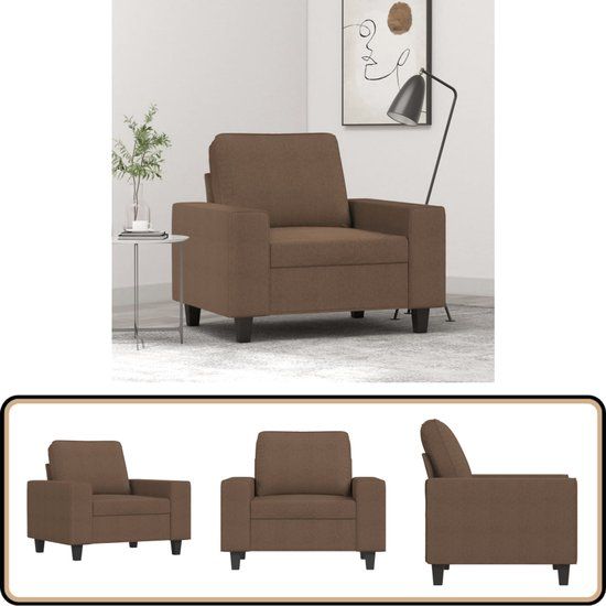 vidaXL Fauteuil 60 cm Stof Bruin
