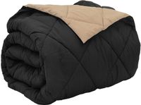 vidaXL - All year duvet - Black and taupe - 200 x 220 cm - Microfiber
