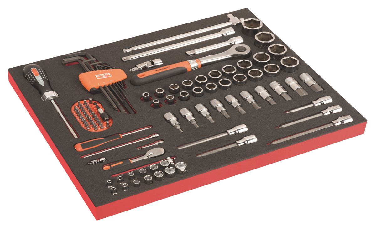 Bahco Foaminlay Fit&Go 3/3 met doppen en toebehoren 1/2"-3/8" - 101-delig - FF1A2503