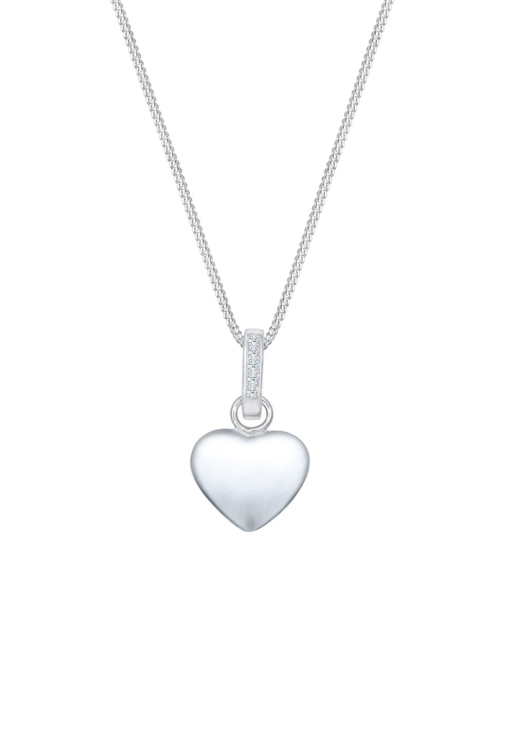 Elli DIAMONDS Elli DIAMONDS Elli DIAMONDS Halsketting dames collier met hart hanger en diamanten (0.025 ct.) in 925 sterling zilver Kettingen Dames