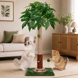 Carton arbre à griffer avec centre de jeu pour chats d'intérieur