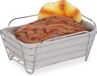 Relaxdays Broodmand Metaal met Stoffen Inzet - Rechthoekig - 10 x 23,5 x 17 cm - Grijs