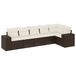 vidaXL 6-delige loungeset met kussens, polyrattan, bruin