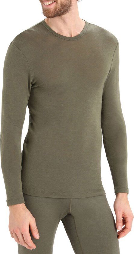 Icebreaker 175 Everyday LS Thermoshirt Heren - Groen - Maat L