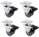Hausee 4 pièces roues pivotantes 50mm, roues pivotantes avec frein, roues pour charges lourdes, roues de transport, roues de meubles, roues de transat avec frein, double roue 200KG