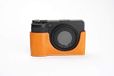 Zakao Ricoh Zakao GR III Hoes, Handgemaakte Echt Lederen Half Camera Hoesje Hoes voor Ricoh GR III GR3 Onderste Opening Versie Met Hand Band, Geel