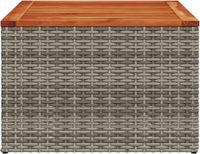 vidaXL Tuintafel 55x55x37 cm poly rattan en acaciahout grijs