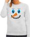 Bellatio Decorations foute kersttrui/sweater dames - Sneeuwpop gezicht - lichtgrijs - Kerstdiner XL
