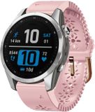 By Qubix - Flower siliconen bandje - Roze - 20mm Quickfit - Geschikt voor Garmin Fenix 7s/6s/5s / Instinct 2s / Epix Pro Gen 2 (42mm)
