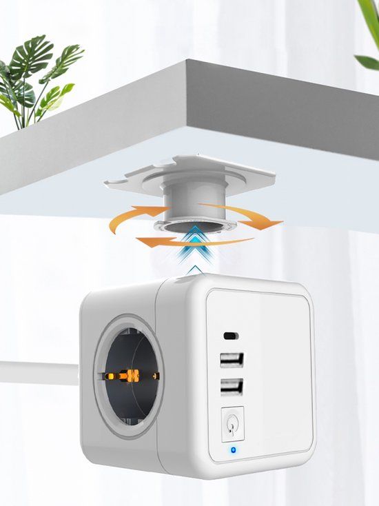 Technaxx TX-195 Powercube met USB - 4 x Schuko - Wit