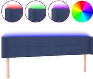 vidaXL Hoofdbord LED 183x16x78/88 cm stof blauw
