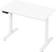 Happiq Bureau électrique - Bureau ergonomique pour le travail à domicile ou le bureau - Table de travail réglable en hauteur avec port de chargement USB et fonction mémoire - 100x60cm Blanc