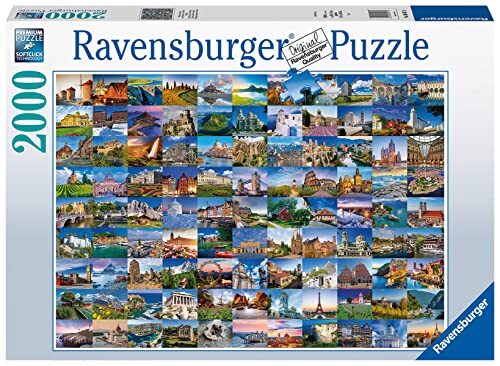 RAVENSBURGER PUZZLE 80487 80487-99 Places in Europa-2000 stukjes, puzzel voor volwassenen en kinderen vanaf 14 jaar