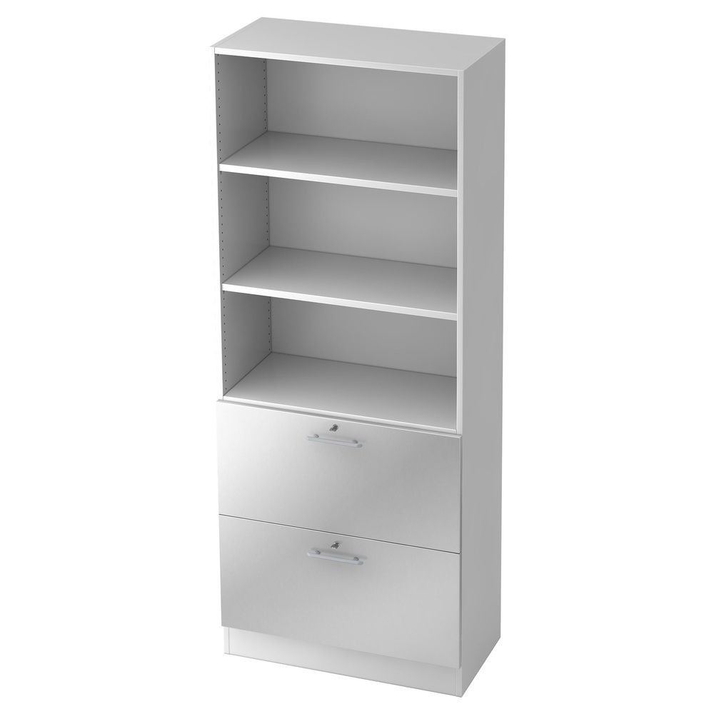 hjh OFFICE PRO Wandkast | Wit/Zilver | 80 x 42 x 200,4 cm | Signa G 7300 RE