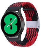 By Qubix - Braided nylon bandje - Rood / zwart - geschikt voor Huawei Watch 5 - 46mm