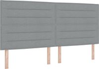 vidaXL Lit à ressorts avec matelas Gris clair 200 x 200 cm tissu