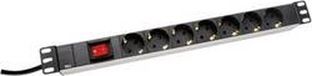 Digitus DN-19 PDU-7S 19 inch Stekkerdoos voor patchkast Geaarde contactdoos Met schakelaar