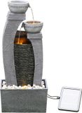 Teamson Home Fontaine d'eau d'extérieur - Fontaine d'eau - Solaire - 2 niveaux - 160 l/h