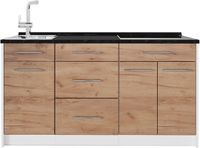 Vicco Keukenblok Fame-Line, Goudkleurig Eiken/Wit, 150 cm