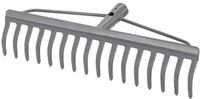 KOTARBAU® Tuinhark, Gazonhark, Bladhark, Metaal, 41 cm, Grijs, 16 Tanden