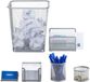 Merkloos / Sans marque Relaxdays bureau organizer, 6-delige set, mesh, met prullenbak, brievenbak, pennenbak, memobox, zilver