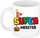 Bellatio Decorations Cadeau koffie/thee mok voor Meester/mentor - wit - super Meester - 300 ml
