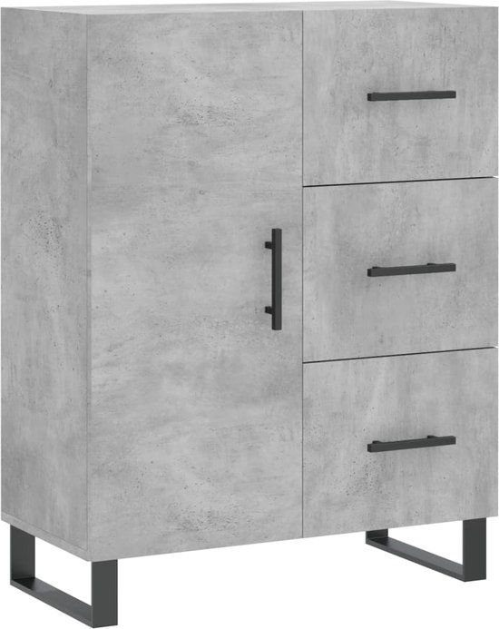 vidaXL Dressoir 69,5x34x90 cm Bewerkt Hout Betongrijs