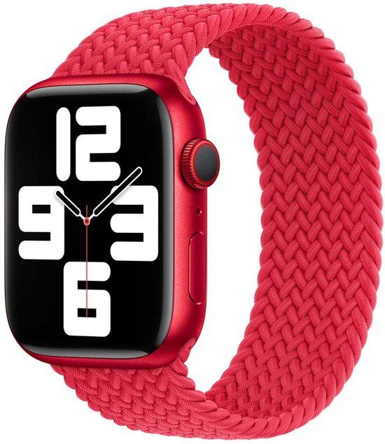 Apple Gevlochten solobandje voor de Apple Watch | 44/45/46/49 mm - Maat 5 - (Product) Red