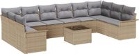 vidaXL Tuinbank Set 11-delig Beige Polyrotan