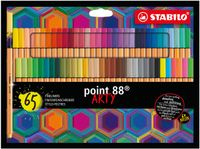 STABILO point 88 - Premium Fineliner - Fine 0,4 mm - Set Met Alle 65 Kleuren