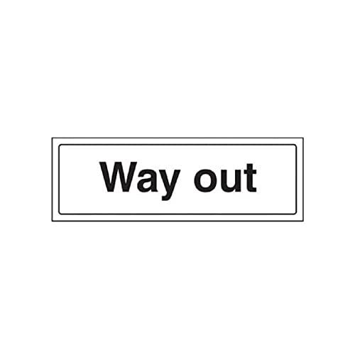 VSafety Way Out Door Sign - 300mm x 100mm - Self-Adhesive Vinyl