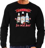Bellatio Decorations foute kersttrui/sweater heren - IJskoud bier - zwart - Christmas beer L
