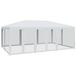vidaXL Partytent met 10 mesh zijwanden 6x4 m HDPE wit