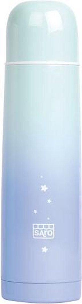Saro thermosfles Galaxy RVS 500 ml mintgroen/blauw mintgroen