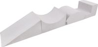 KiddyMoon Speeltuin voor Baby met foam Wig Helling Halfas Stap - Foam blokken speelgoed kinderen XXL - Schuimspeelset - Montessori speelgoed - Zachte baby speelgoed - Schuimrubber speeltoestel - Kinderen speelgoed - Speeltoestellen - Lichtgrijs