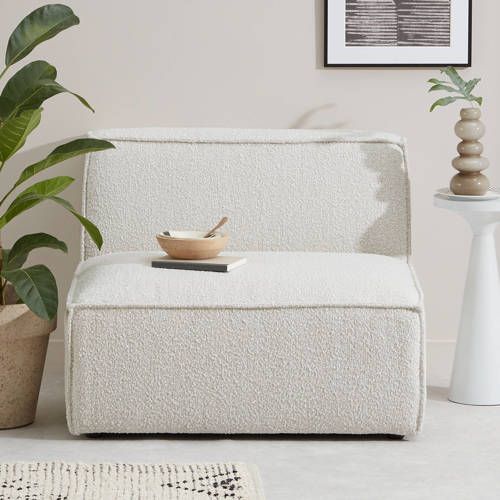 Newton modulair bankelement (bouclé ) (1-zits) - beige