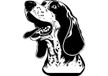 Woonfusion Muurdecoratie - Wanddecoratie - Dieren - Honden - Bluetick Coonhound - XL - 55x70cm - Zwart