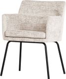 WOOOD Kam Eetkamerstoel Met Armleuning - Velvet - Off White
