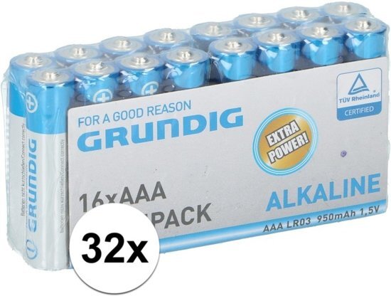 Duracell 32x Grundig AAA batterijen alkaline 1.5 volt - Voordeelpak