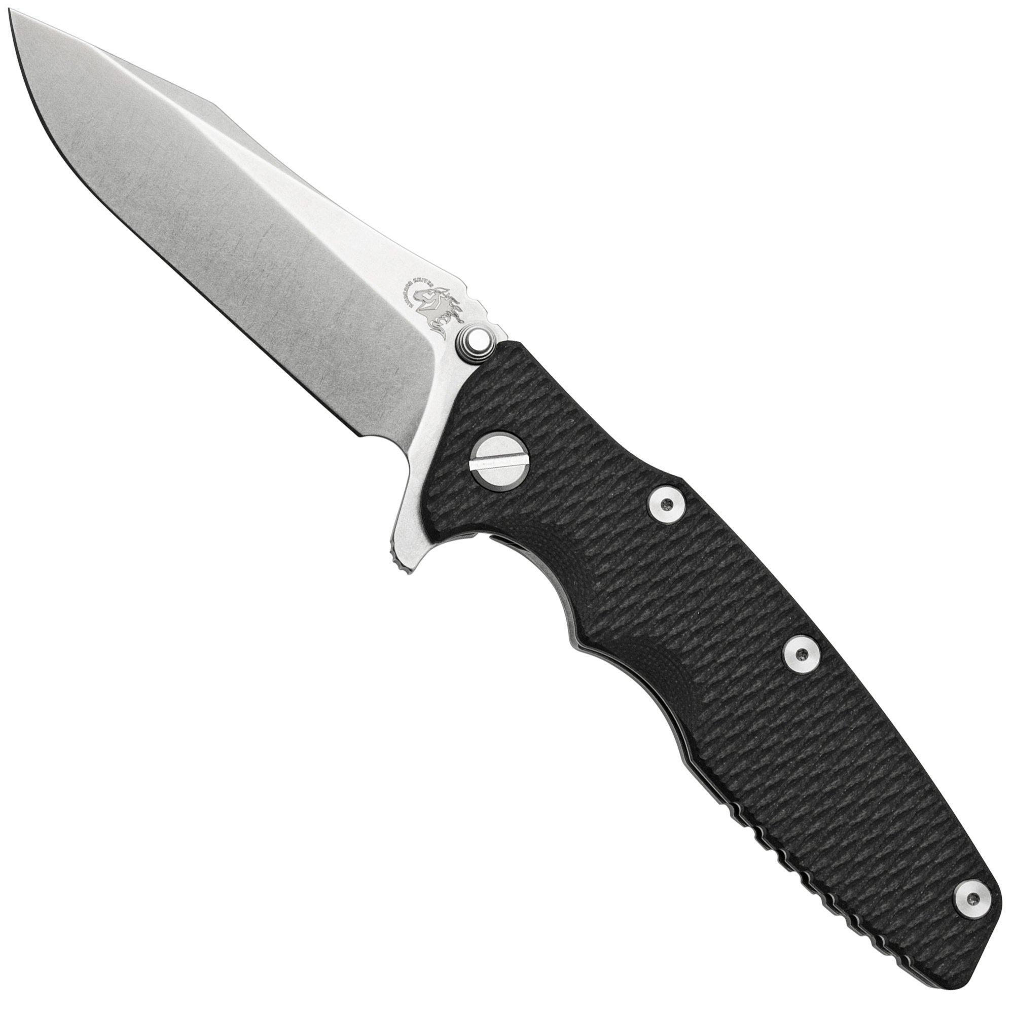 Rick Hinderer Eklipse 3.5” Spearpoint S45VN, Stonewash, Black G10, zakmes