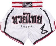 8 Weapons Short voor Muay Thai Bangkok Unisex S Wit/Zwart Polyester