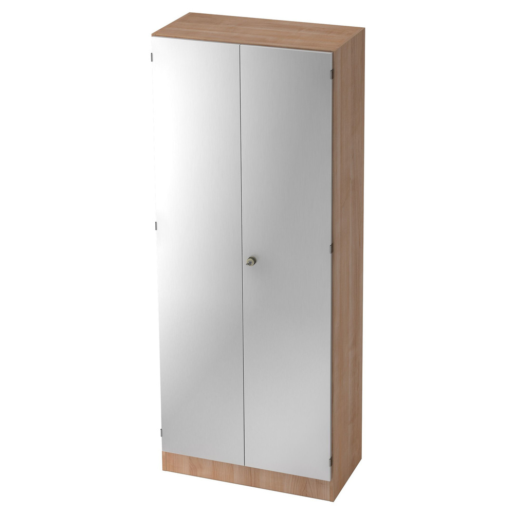 hjh OFFICE PRO Wandkast | Walnoot/Zilver | 80 x 42 x 200,4 cm | Signa K 6200 SG