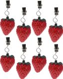 Excellent Houseware poids de nappe/cintres - 8x - fraise - résine artificielle - rouge