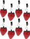 Excellent Houseware poids de nappe/cintres - 8x - fraise - résine artificielle - rouge