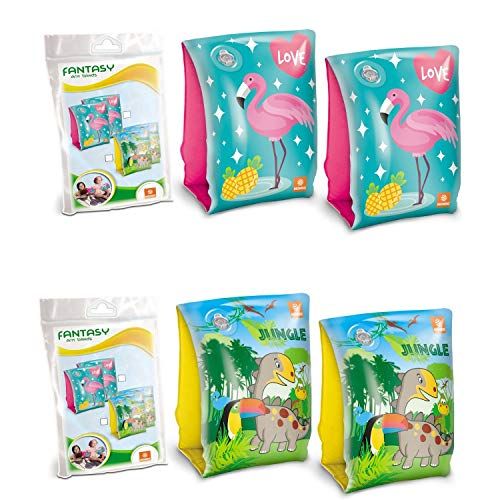 MONDO Toys - Verpakking met 2 opblaasbare armbanden voor strand en zwemmen, meerkleurig (MD-16707)
