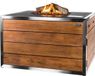 Happy Cocooning Vuurtafel Teakhout Met RVS - Rechthoek - Zwart + Gasdrukregelaar