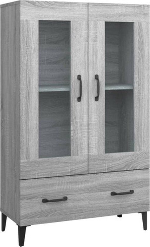 vidaXL Hoge kast 70x31x115 cm bewerkt hout grijs sonoma eikenkleurig