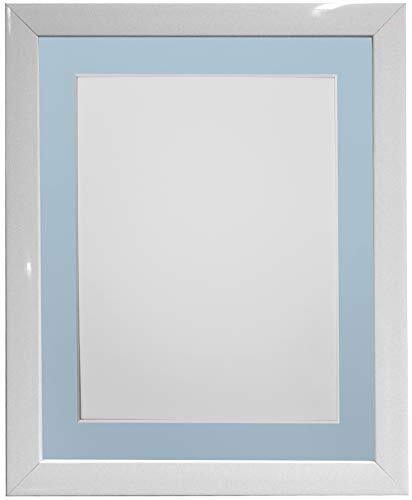 FRAMES BY POST FRAMES DOOR POST 0.75 Inch Wit Foto Frame Met Blauwe Bevestiging 16 x 12 Beeldgrootte 12 x 8 Inch Kunststof Glas
