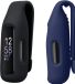 kwmobile 2x Clip Supports pour Fitbit Inspire 3 / Inspire 2 / Ace 3 Clip On - Étui Tracker Fitness Support Remplacement Set - Support Tracker TPU Silicone pour Sport - Noir / Bleu Foncé