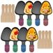 Merkloos Raclettepannetjes - Antiaanbaklaag - Set van 8 - Houten spatels